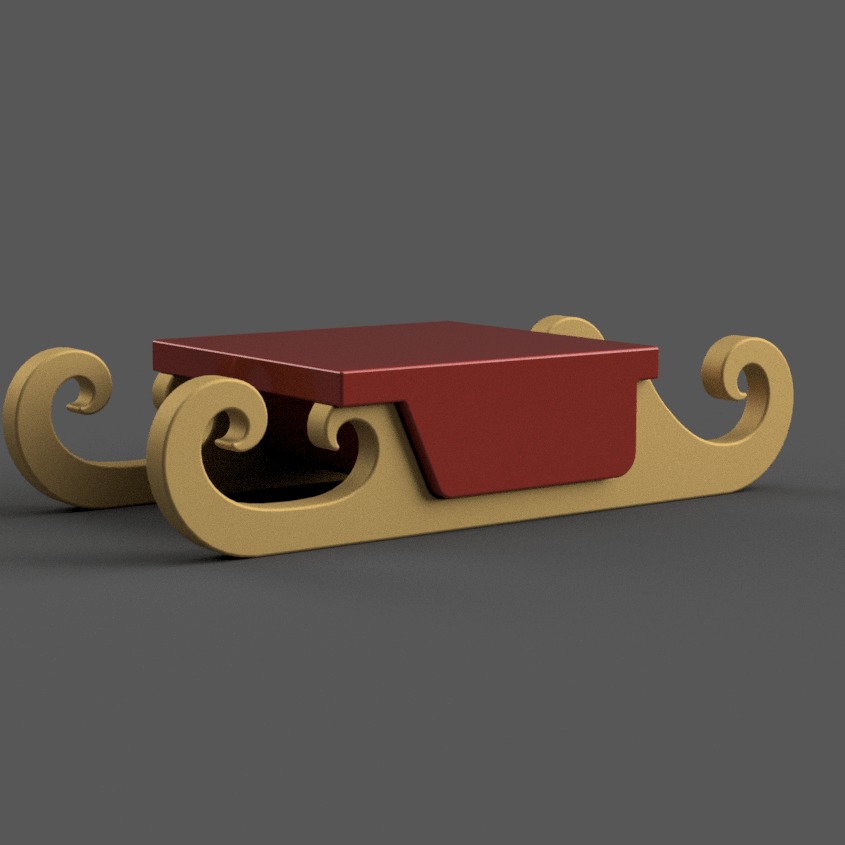 Santa Sleigh coaster Christmas Decorations 002 3D print model_1