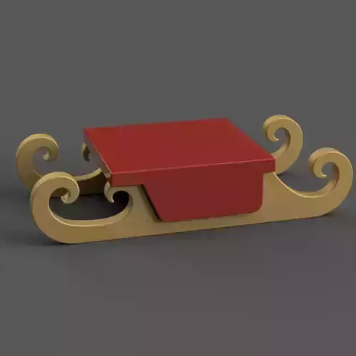 Santa Sleigh coaster Christmas Decorations 002 3D print model