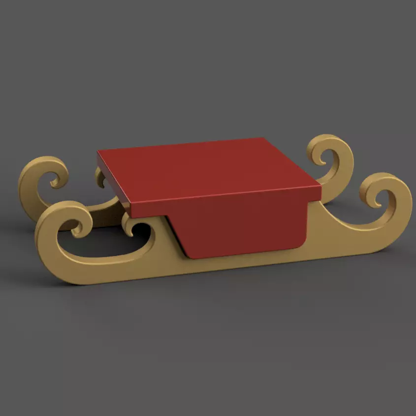 Santa Sleigh coaster Christmas Decorations 002 3D print model_0