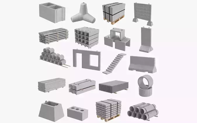 20 Concrete Building Materials Collection 