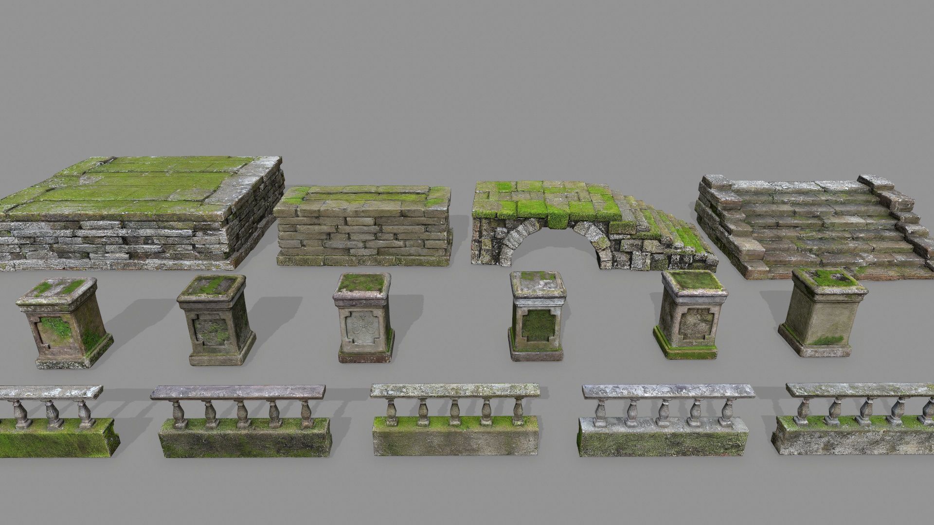 old ruins Low-poly 3D model_4