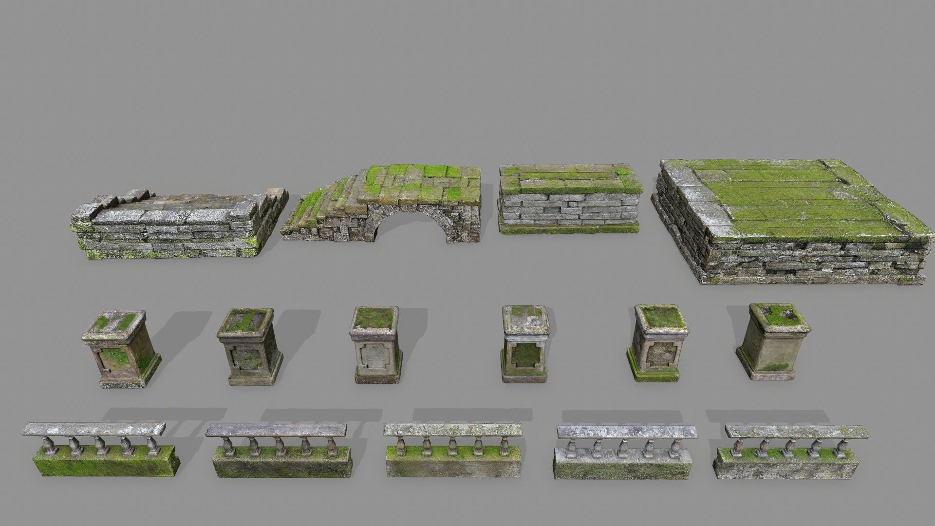 old ruins Low-poly 3D model_8