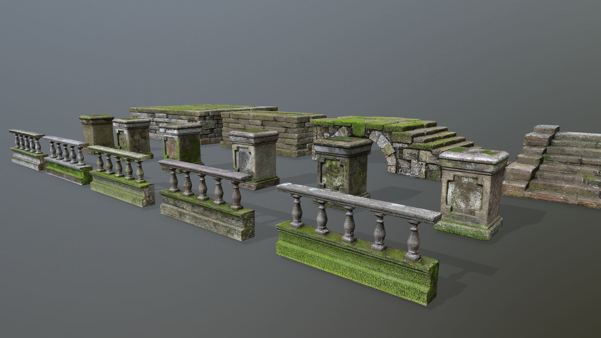 old ruins Low-poly 3D model_5