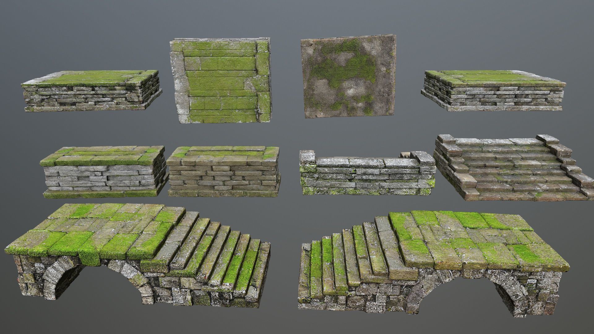 old ruins Low-poly 3D model_3