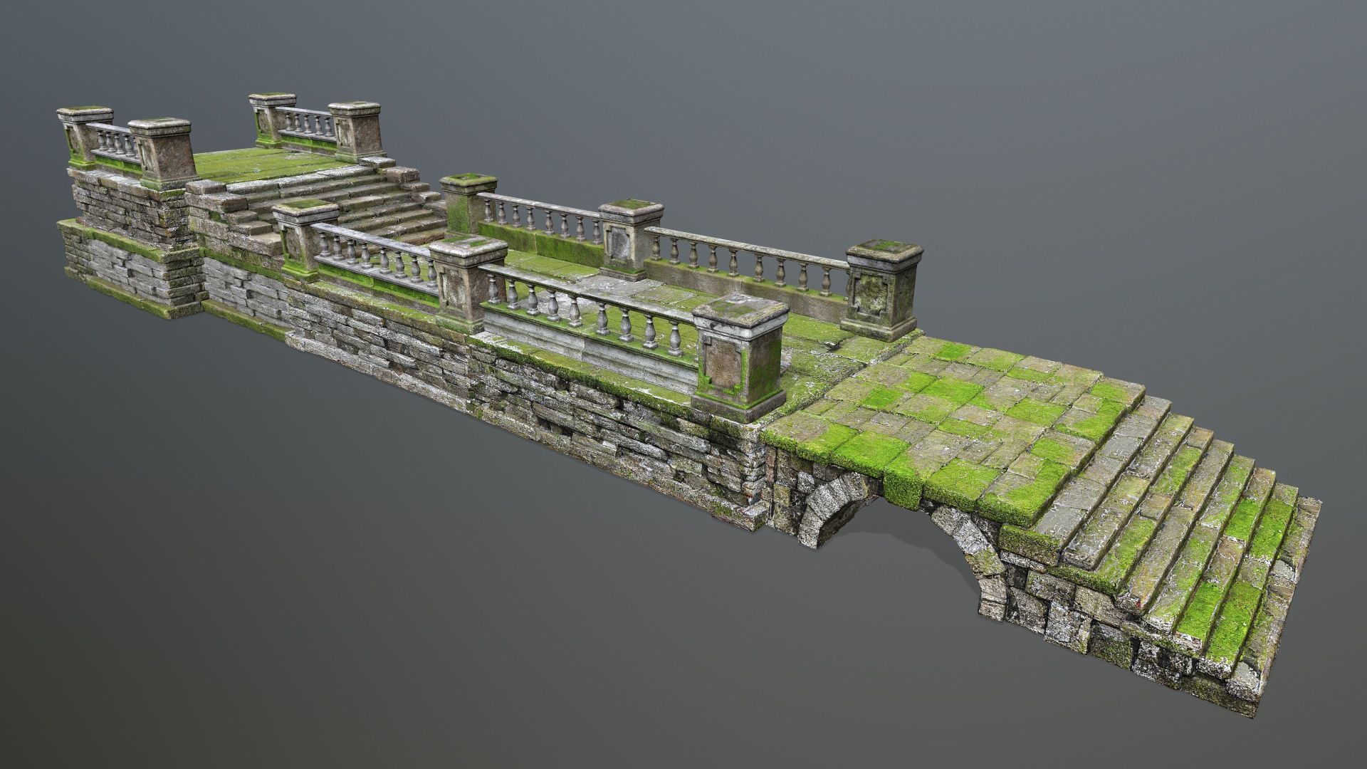 old ruins Low-poly 3D model_1