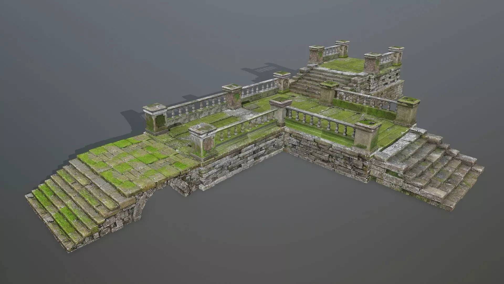 old ruins Low-poly 3D model_0