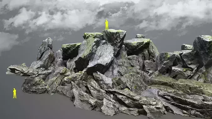 cliff rocks Low-poly 3D model