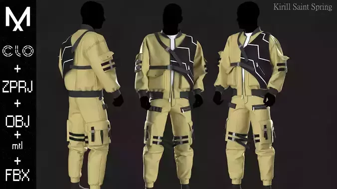 Streetwear Male Marvelous designer Clo3d OBJ mtl FBX ZPRJ