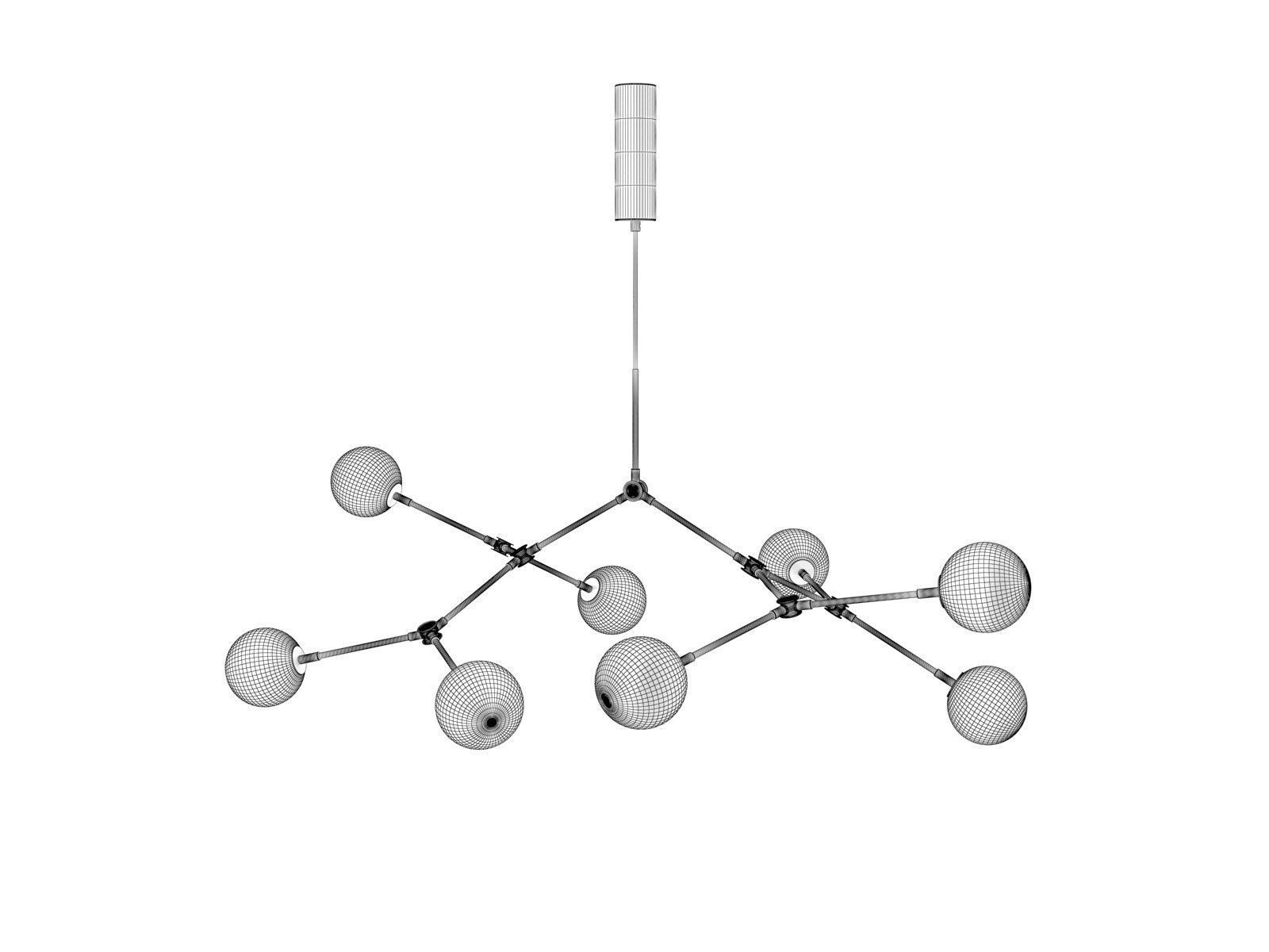 Drop Chandelier Bulp 3D model_3