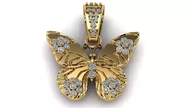 REALISTIC STYLE BUTTERFLY PRNDANT 3D PRINTABLE MODEL