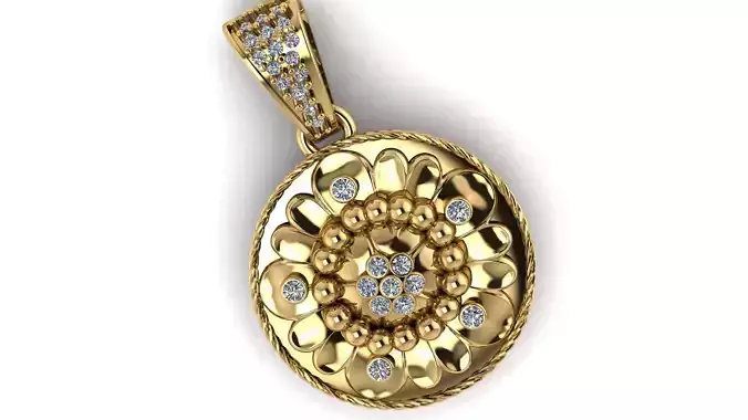 Shiny Sunflower Spinning PENDANT 3D PRINTABLE MODEL 3D print model