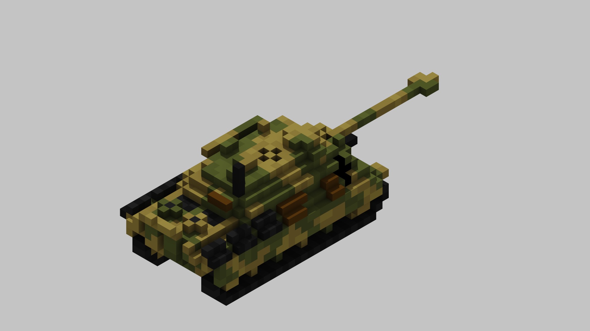 Jagdpanzer V Jagdpanther Tank Voxel Low-poly 3D model_3