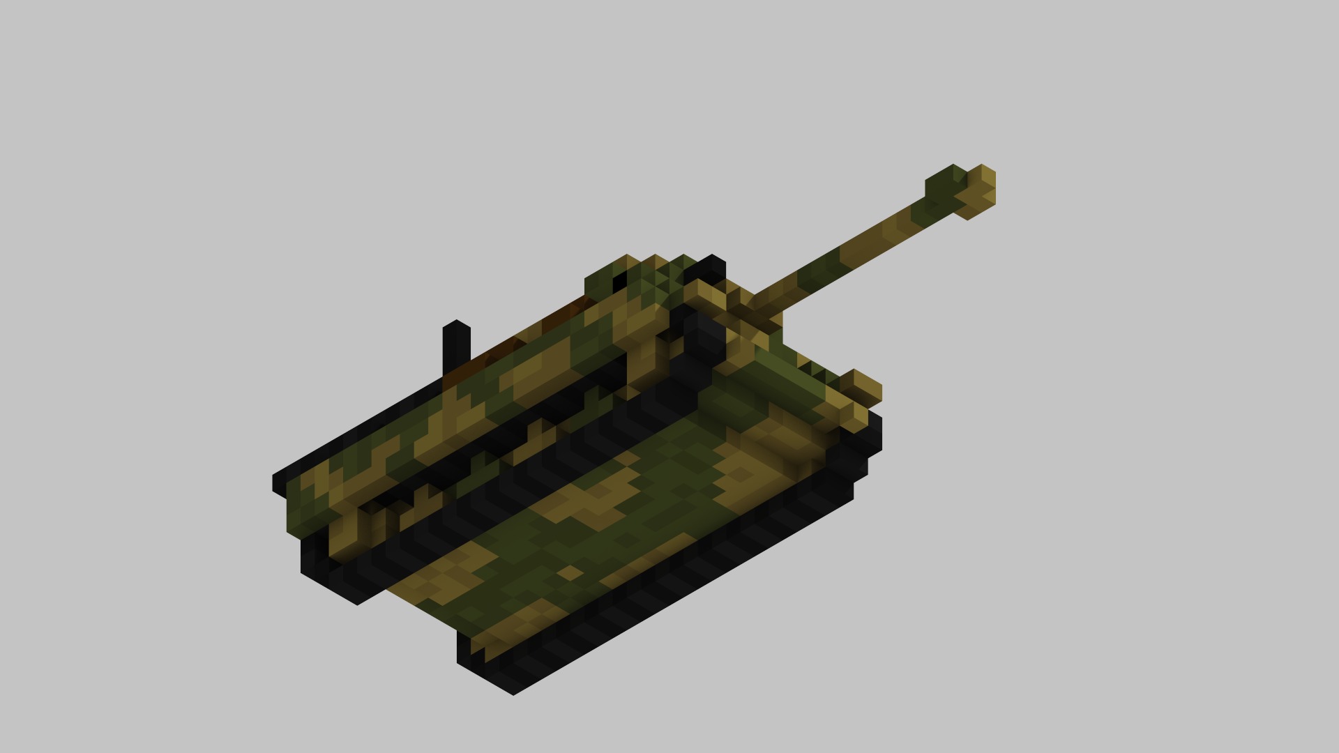Jagdpanzer V Jagdpanther Tank Voxel Low-poly 3D model_9