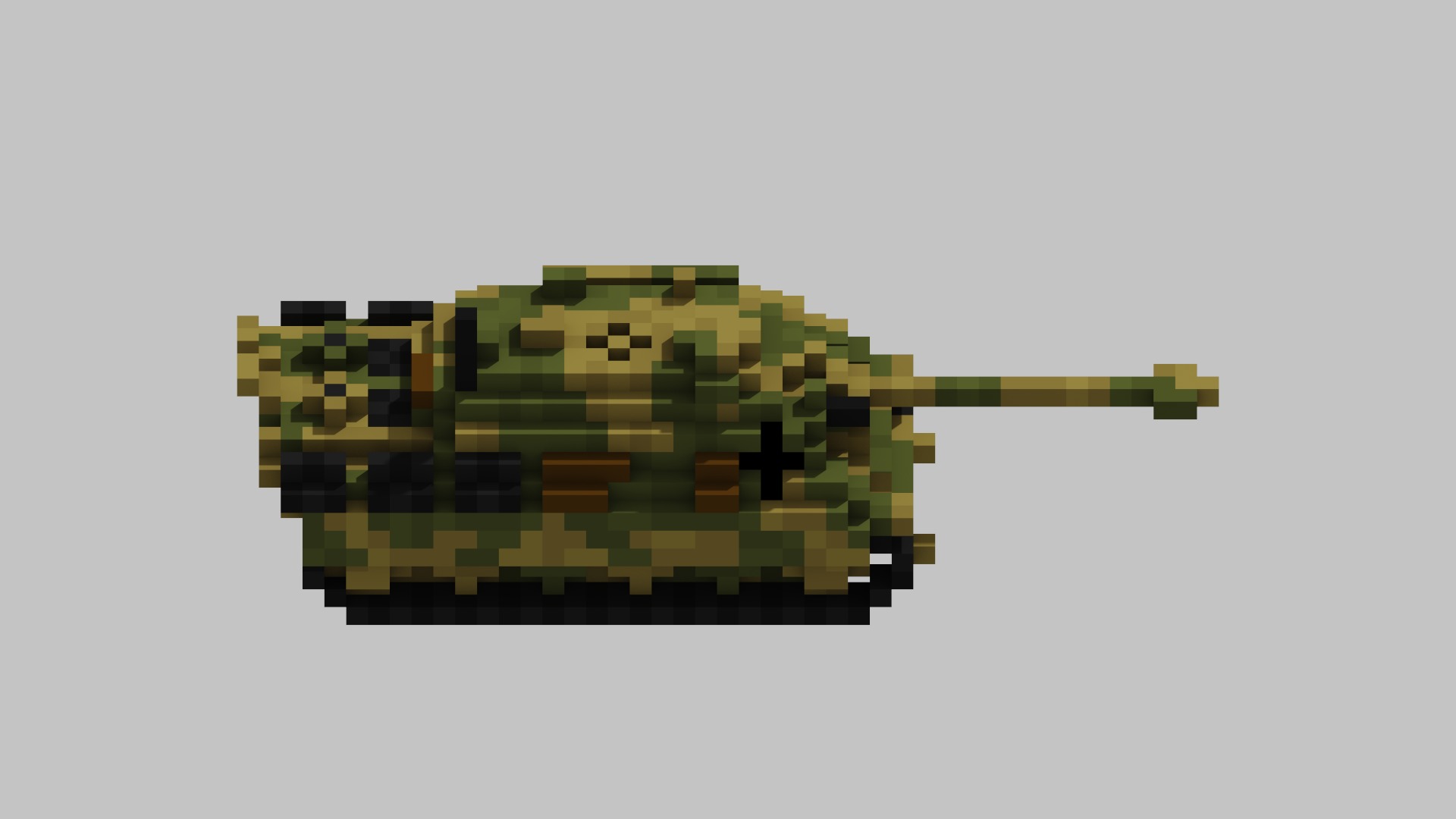 Jagdpanzer V Jagdpanther Tank Voxel Low-poly 3D model_4