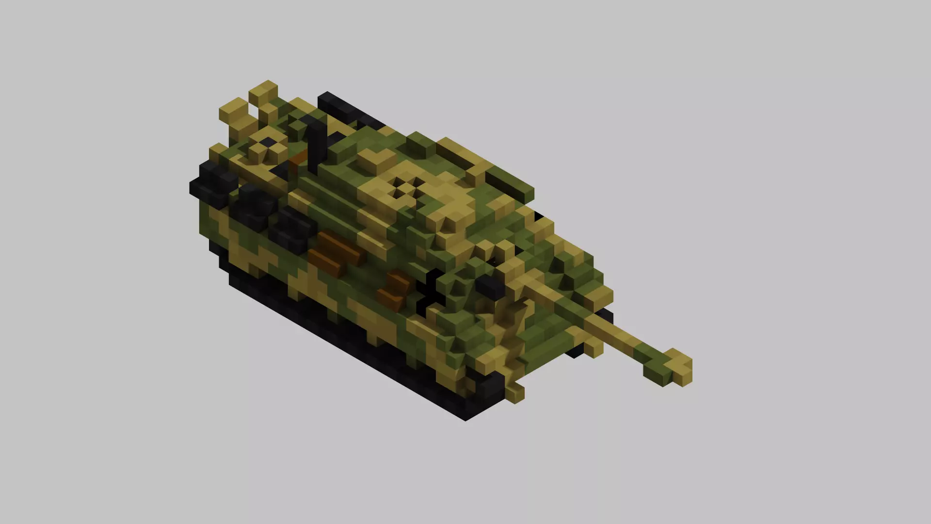 Jagdpanzer V Jagdpanther Tank Voxel Low-poly 3D model_0