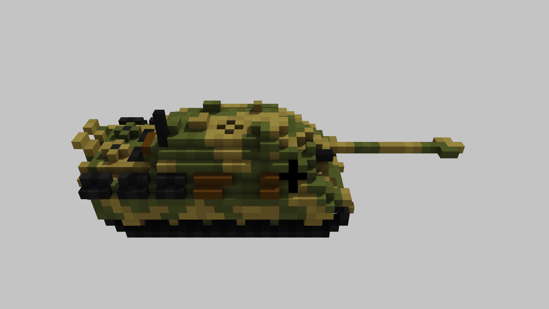 Jagdpanzer V Jagdpanther Tank Voxel Low-poly 3D model_5