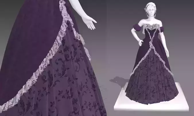 Ball Gown Dress Marvelous Desigher Project 3D model