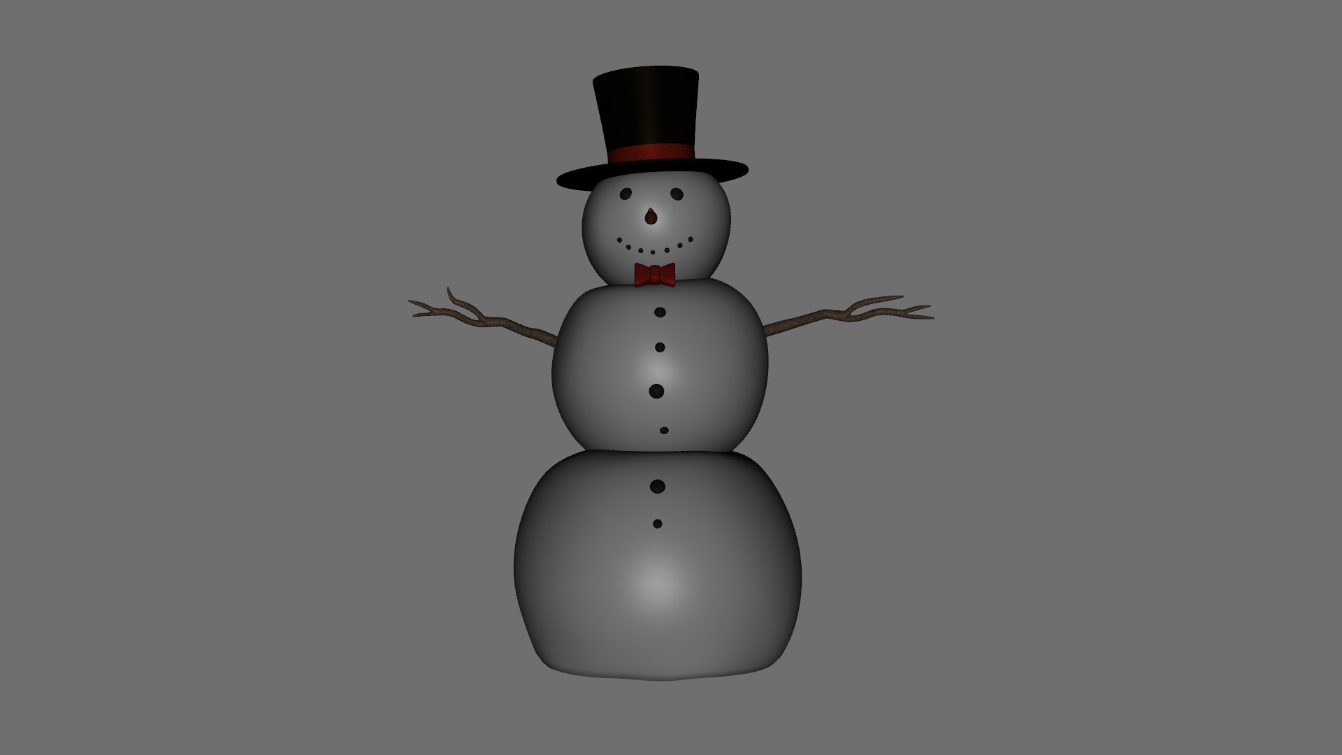 Snowman Christmas Low-poly 3D model_12