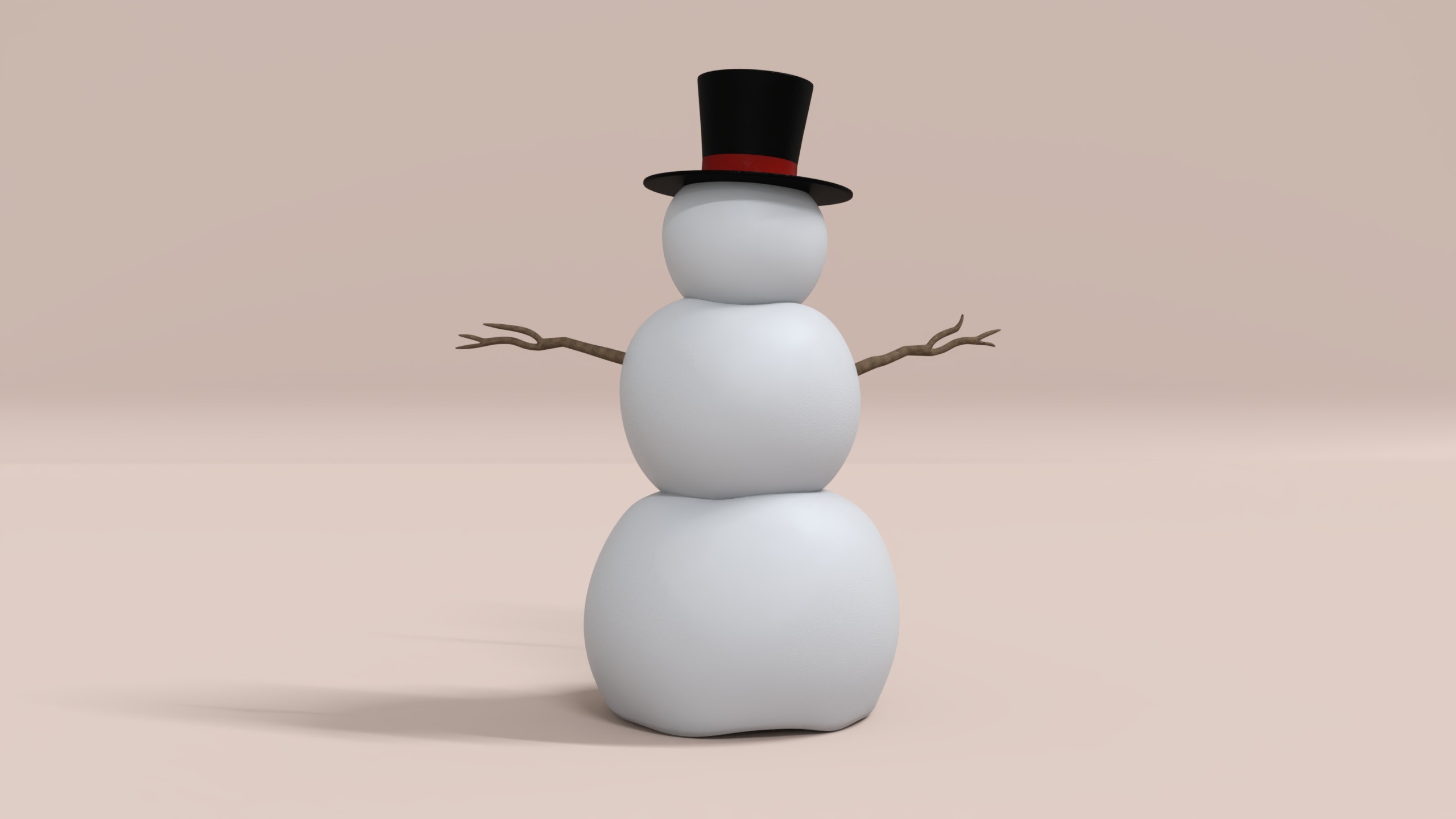 Snowman Christmas Low-poly 3D model_1