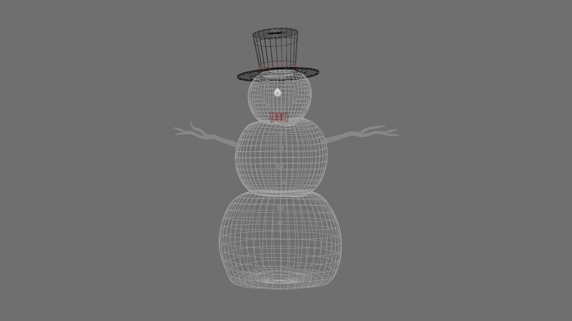 Snowman Christmas Low-poly 3D model_9