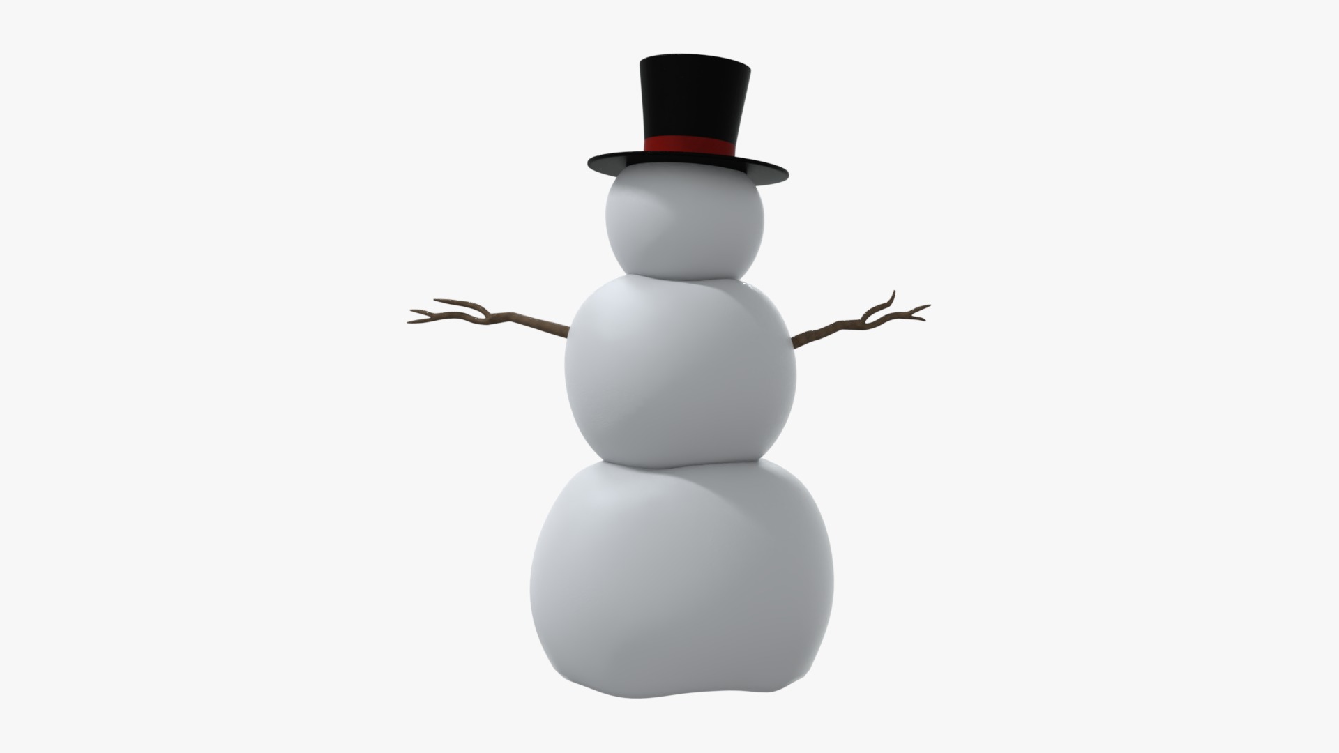 Snowman Christmas Low-poly 3D model_8