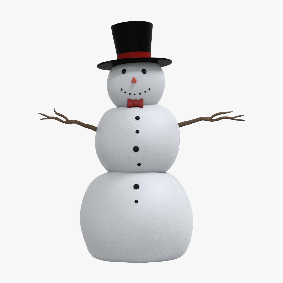 Snowman Christmas Low-poly 3D model_6