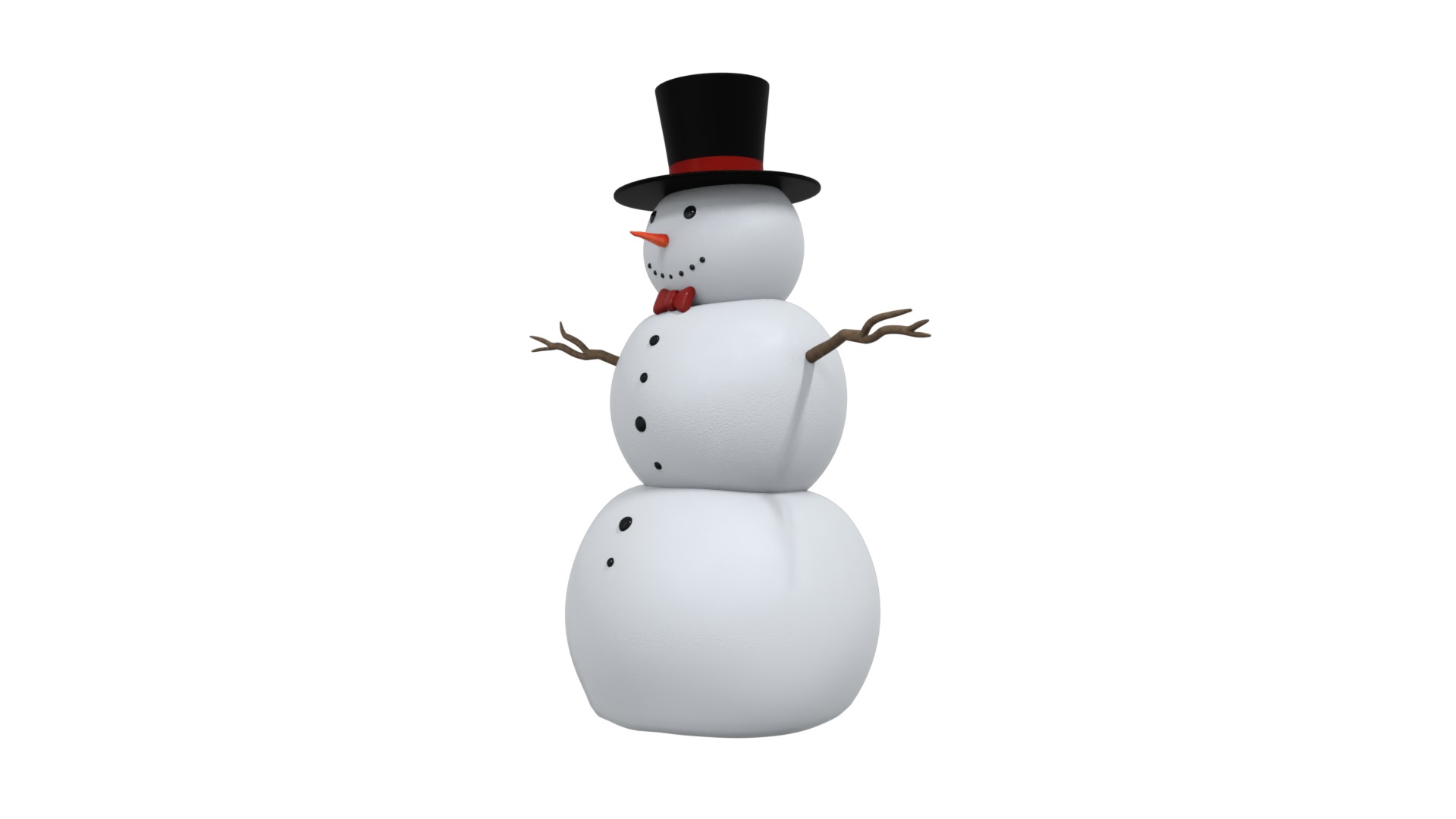 Snowman Christmas Low-poly 3D model_2