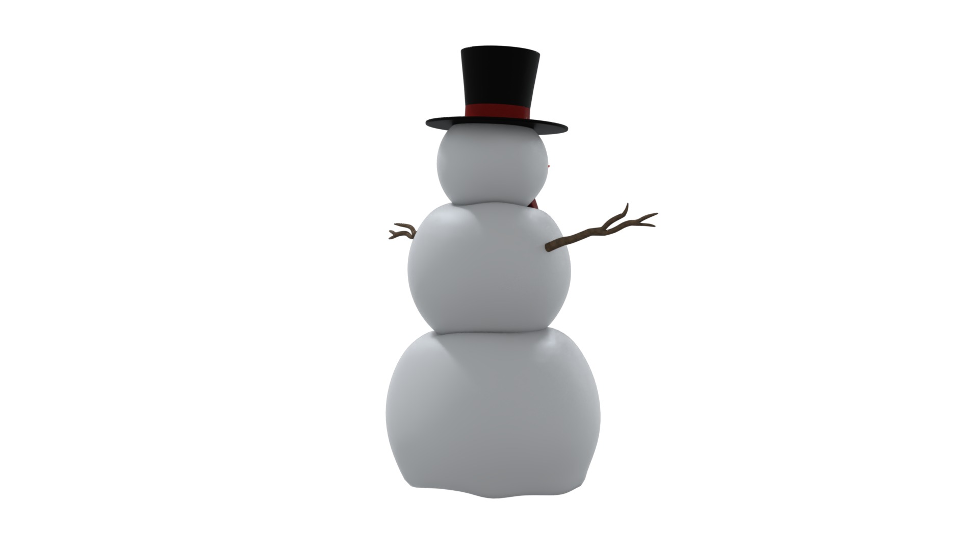 Snowman Christmas Low-poly 3D model_4