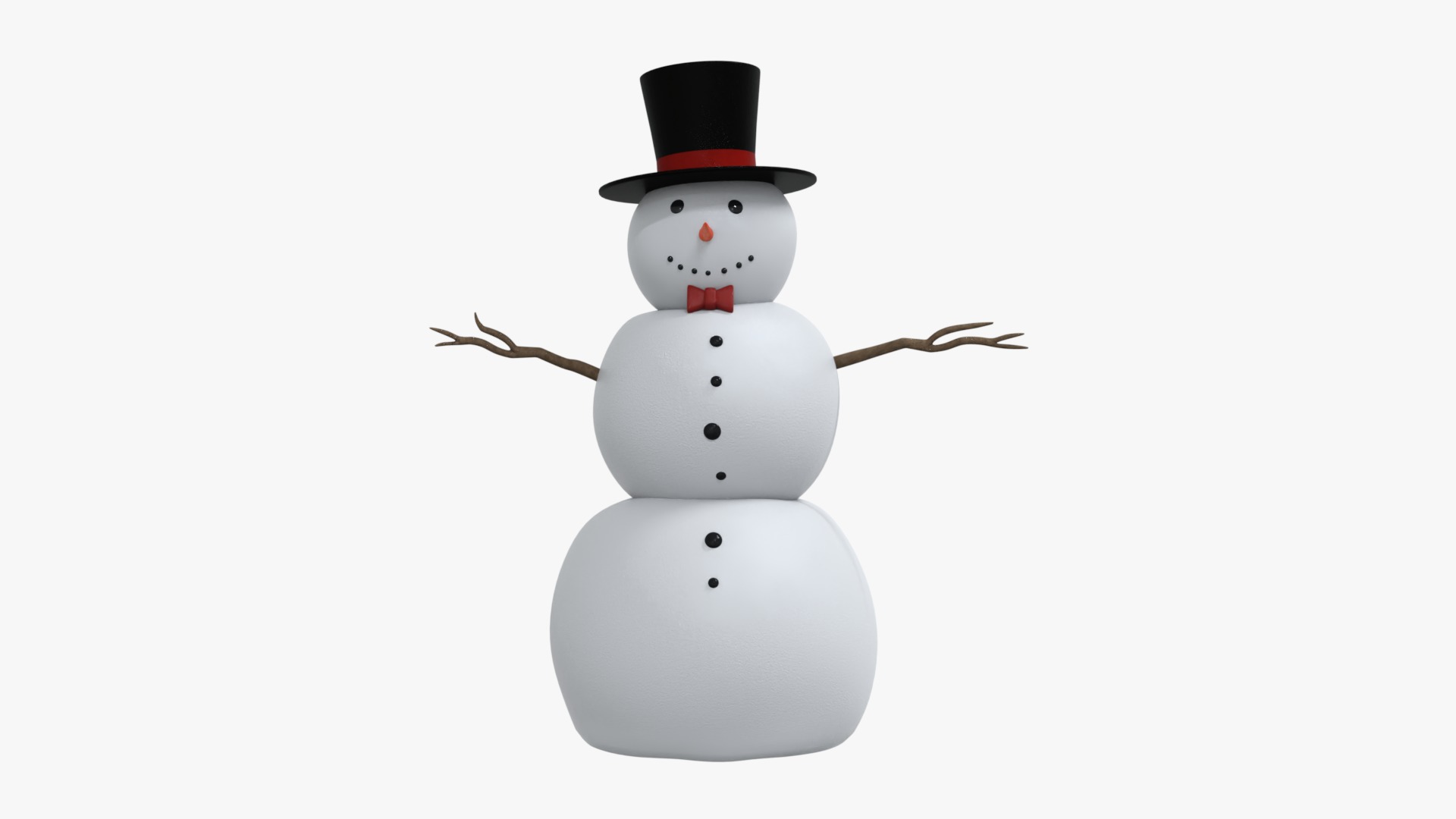 Snowman Christmas Low-poly 3D model_7