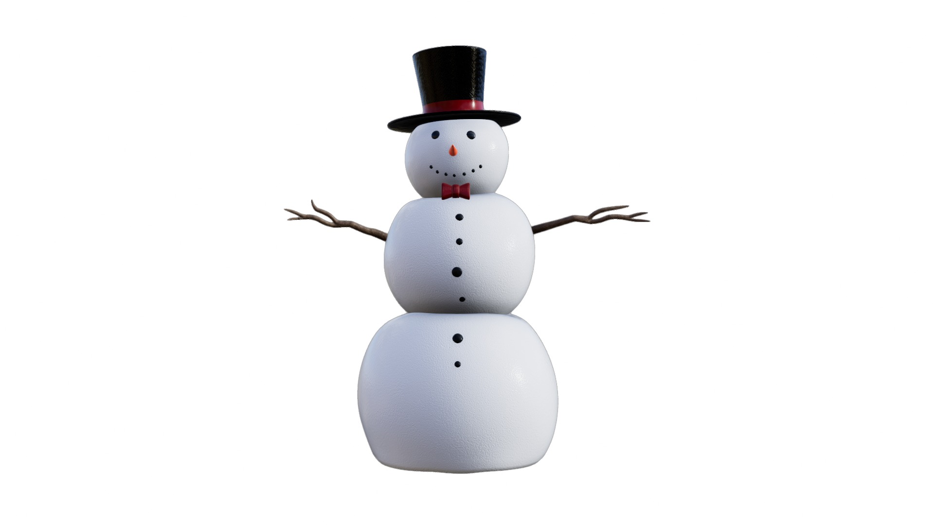 Snowman Christmas Low-poly 3D model_13