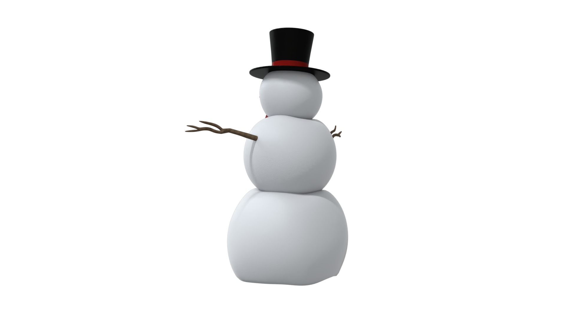 Snowman Christmas Low-poly 3D model_5