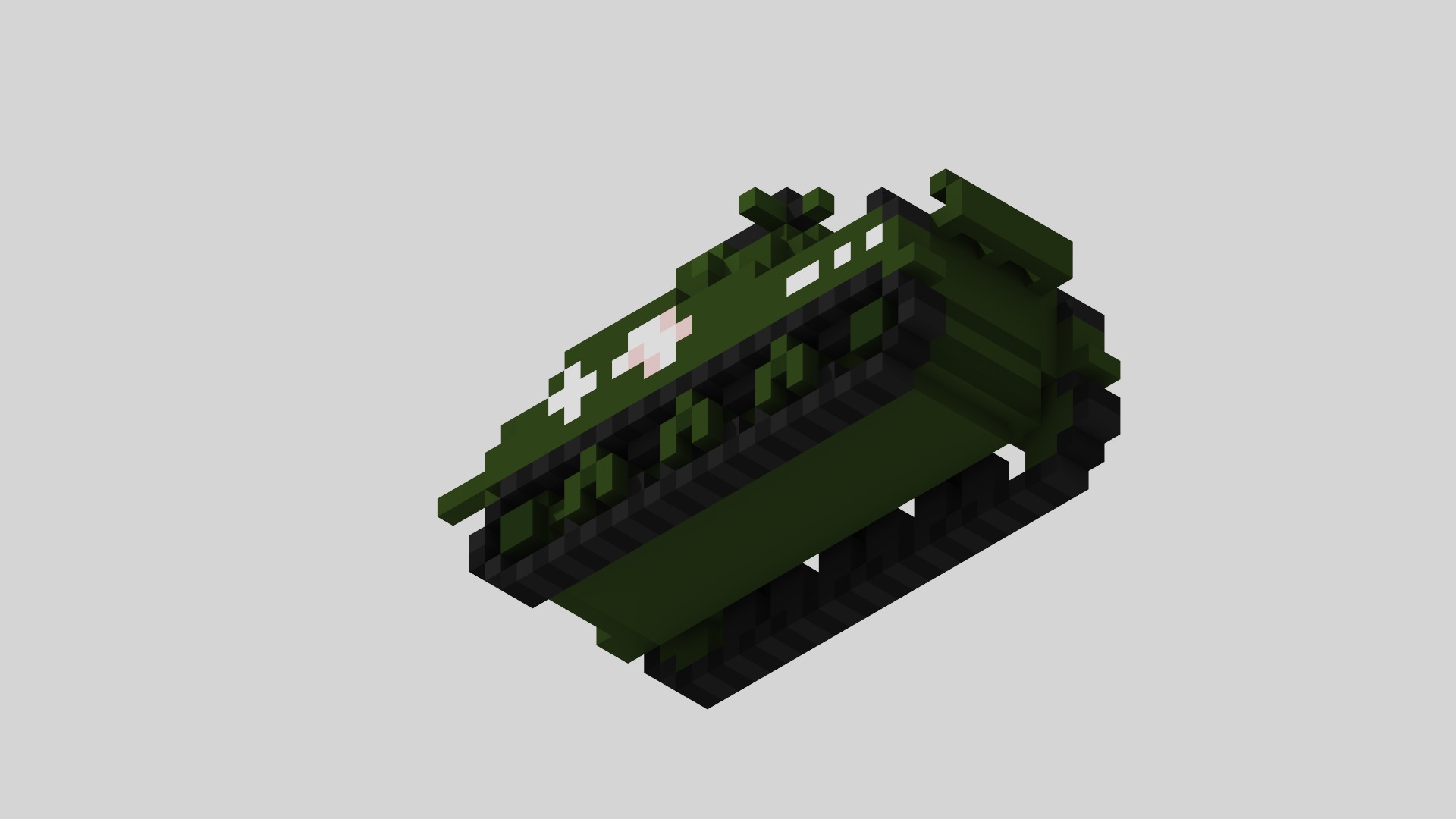 M4 Sherman Tank Voxel Low-poly 3D model_8