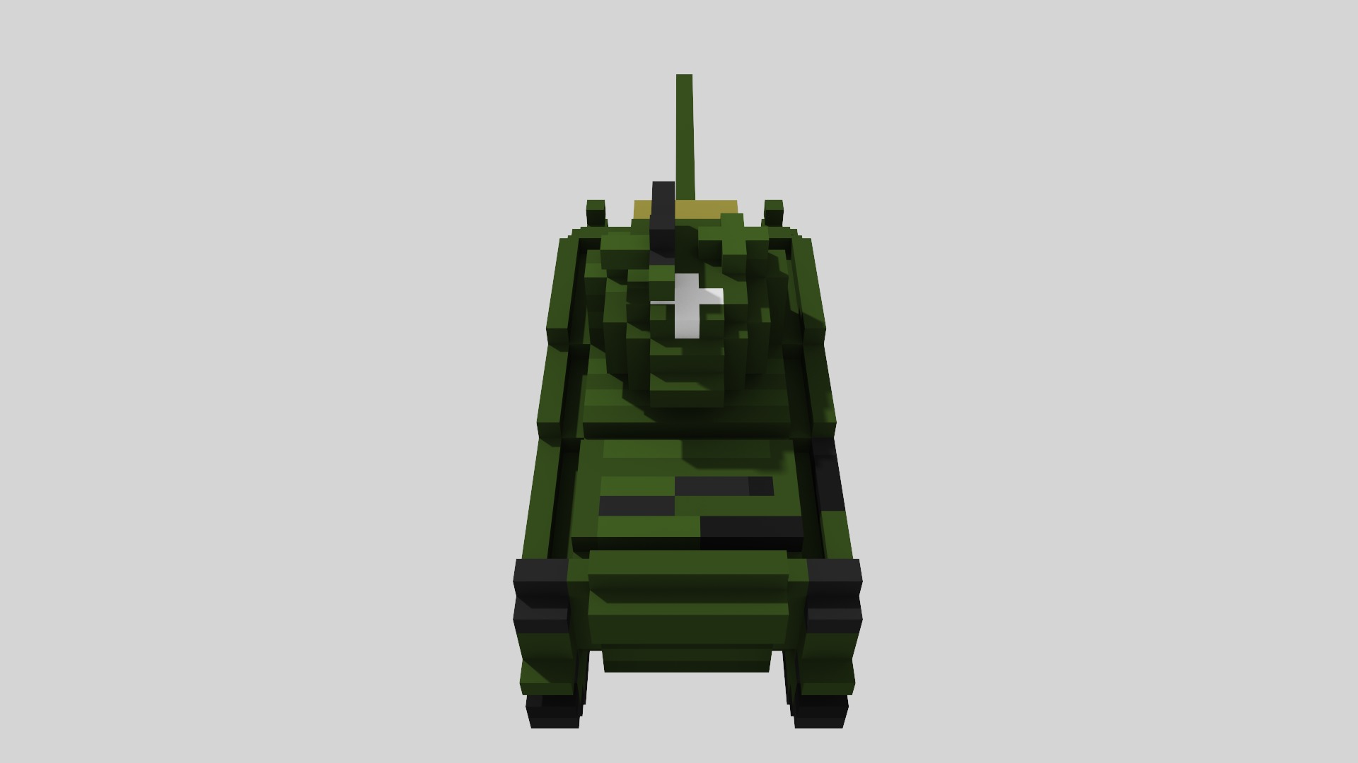 M4 Sherman Tank Voxel Low-poly 3D model_10