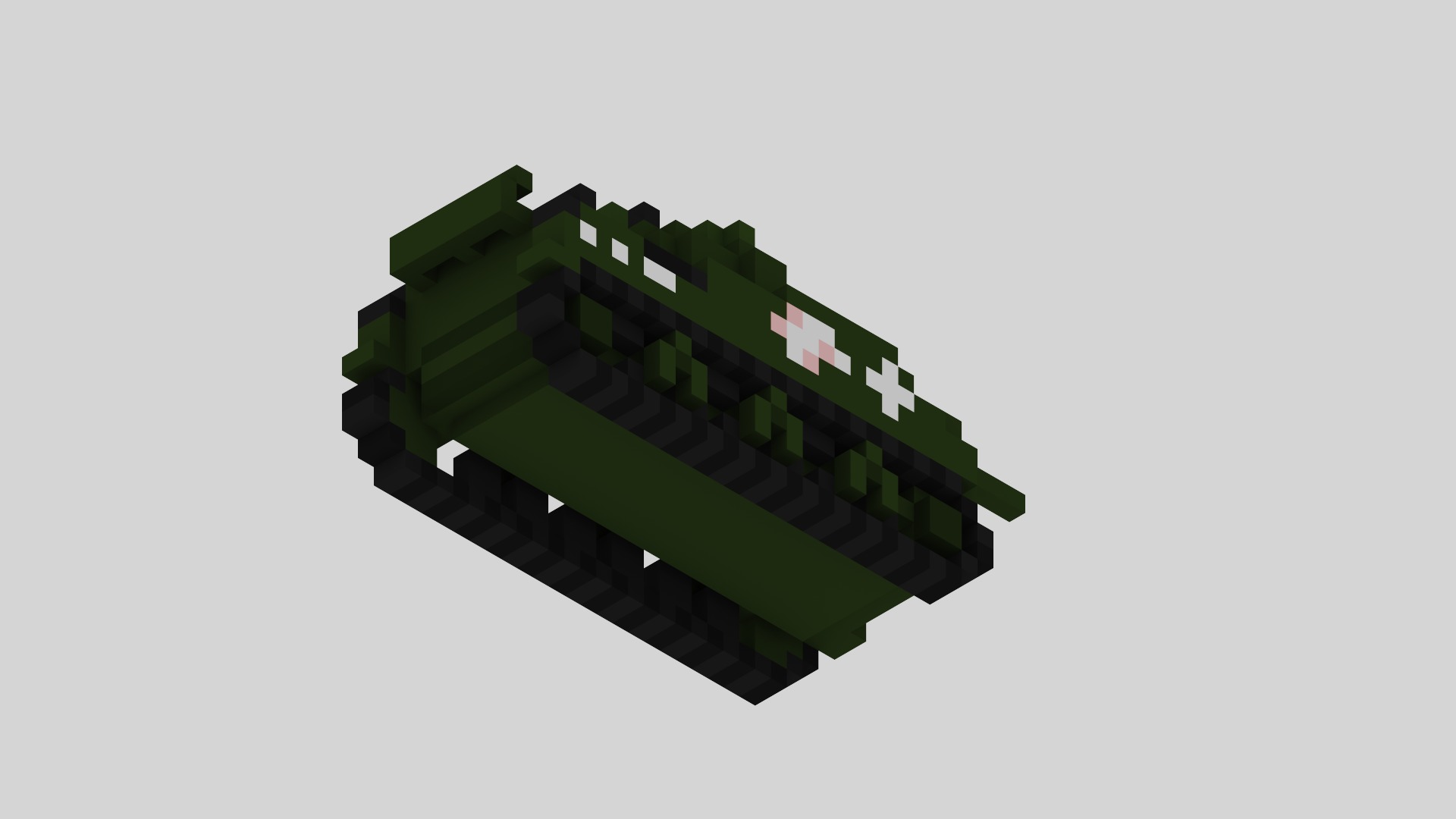 M4 Sherman Tank Voxel Low-poly 3D model_9