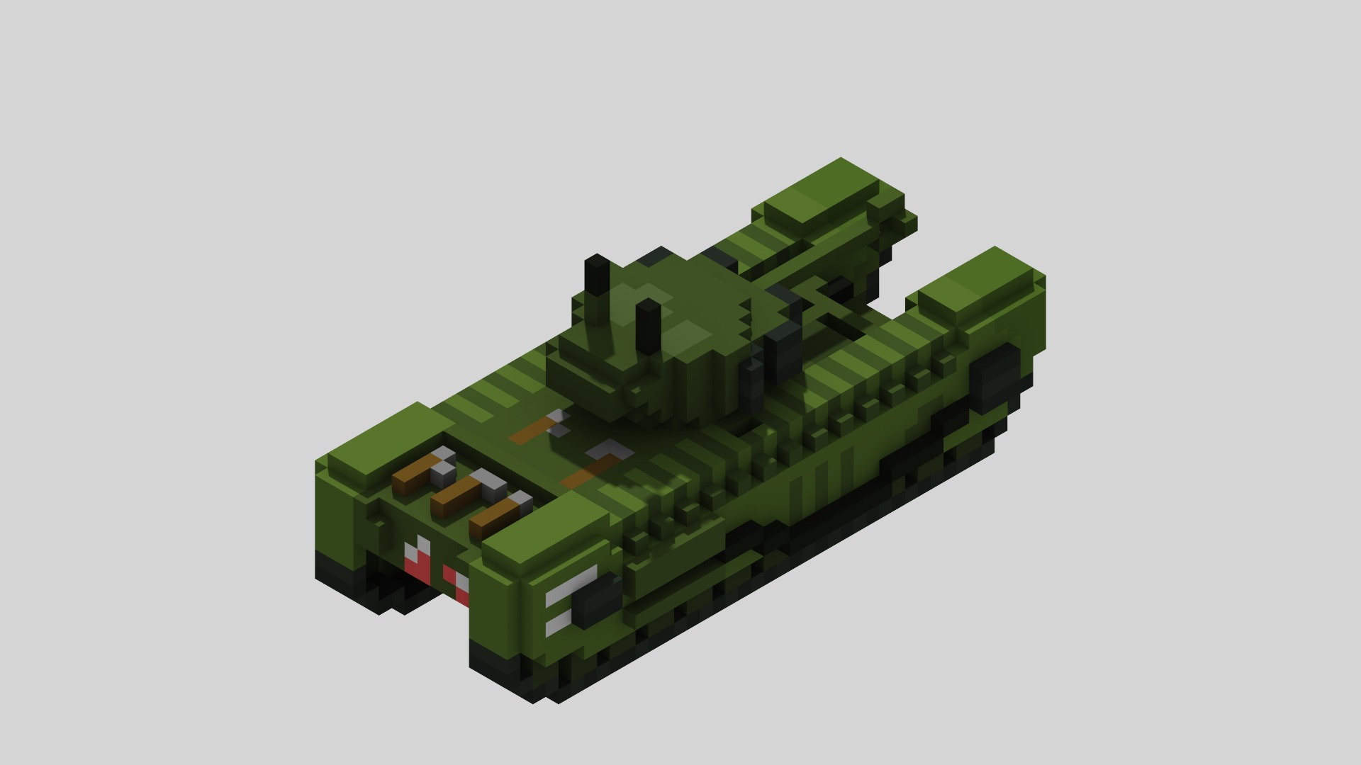 Churchill MK VII Tank Voxel Low-poly 3D model_3