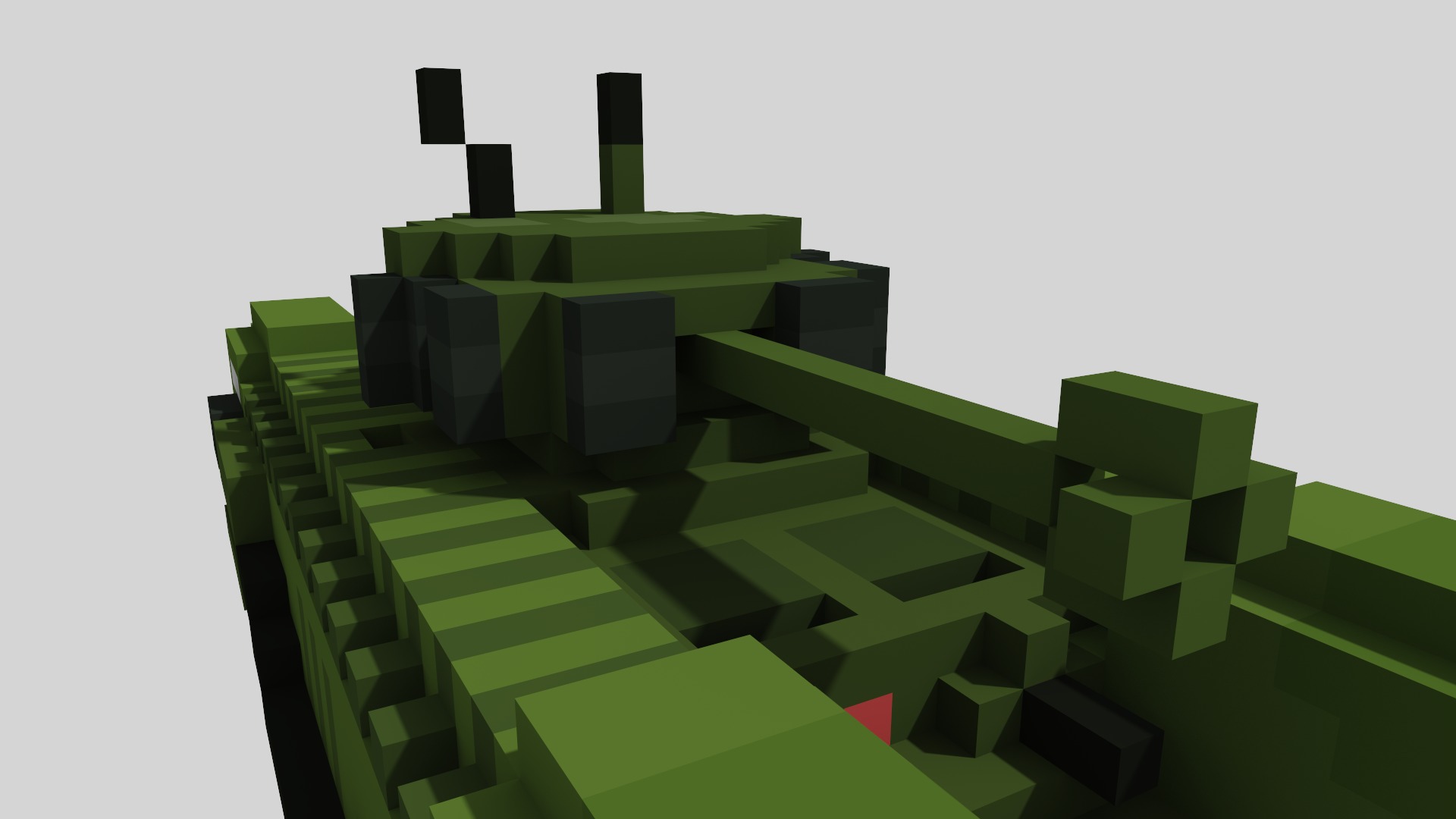 Churchill MK VII Tank Voxel Low-poly 3D model_13