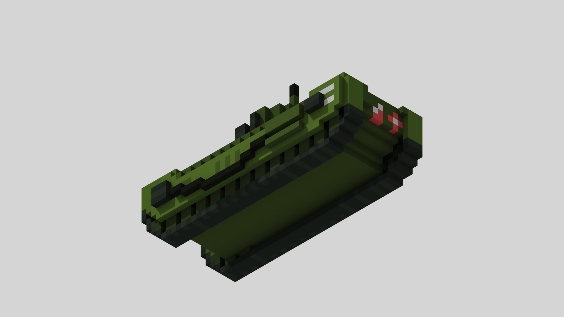 Churchill MK VII Tank Voxel Low-poly 3D model_8