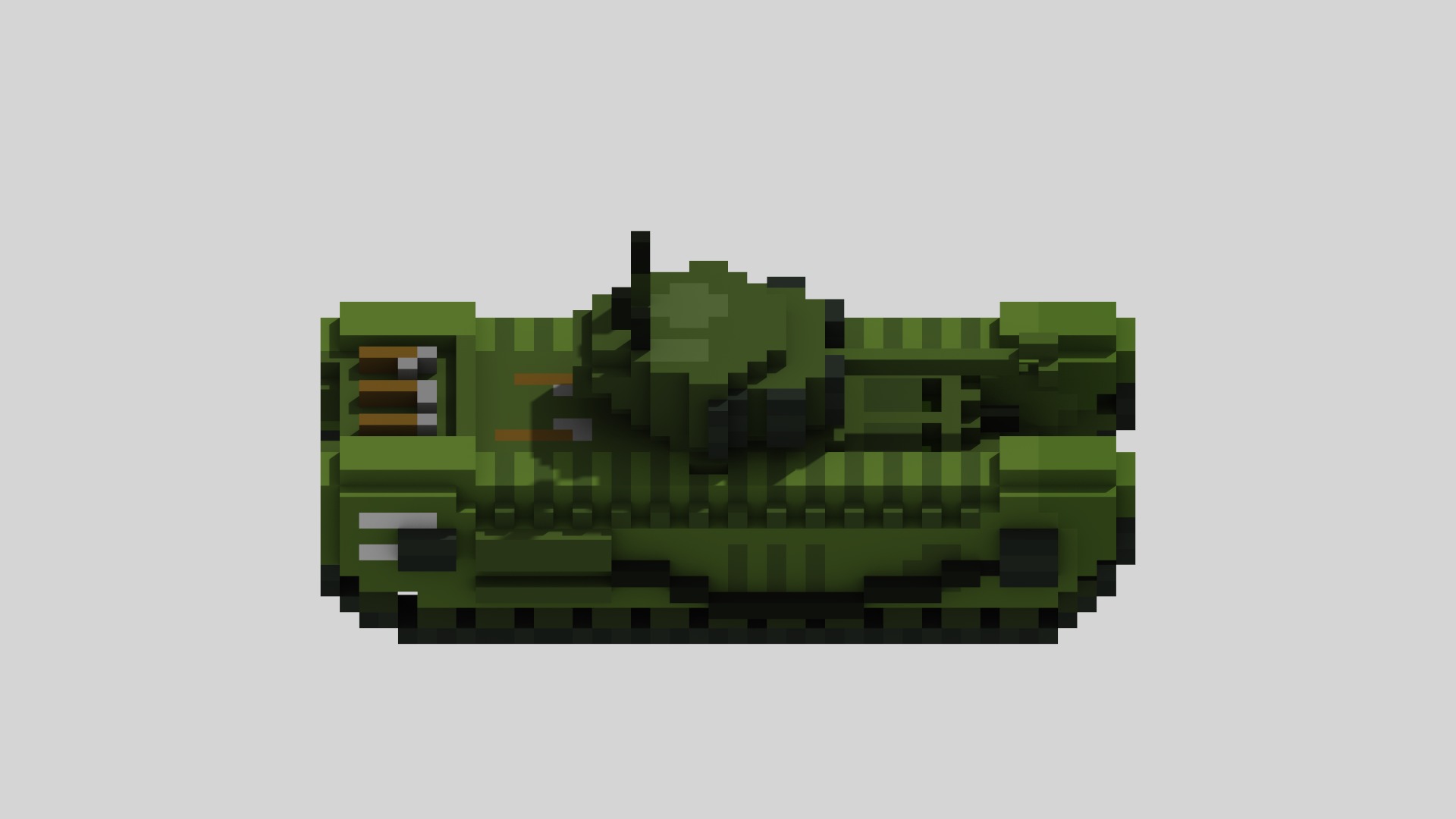 Churchill MK VII Tank Voxel Low-poly 3D model_4