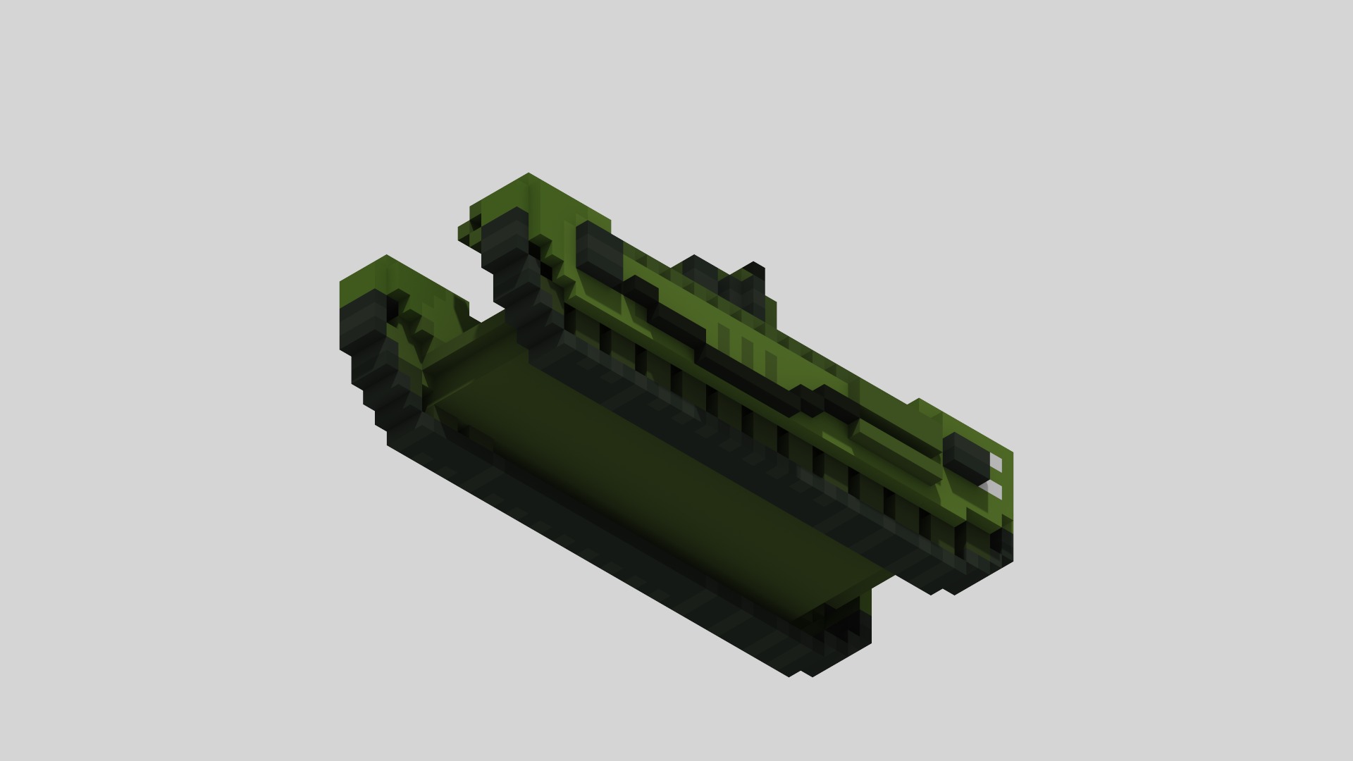 Churchill MK VII Tank Voxel Low-poly 3D model_7
