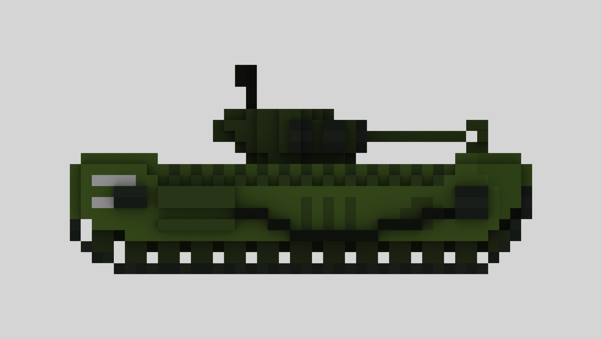 Churchill MK VII Tank Voxel Low-poly 3D model_12