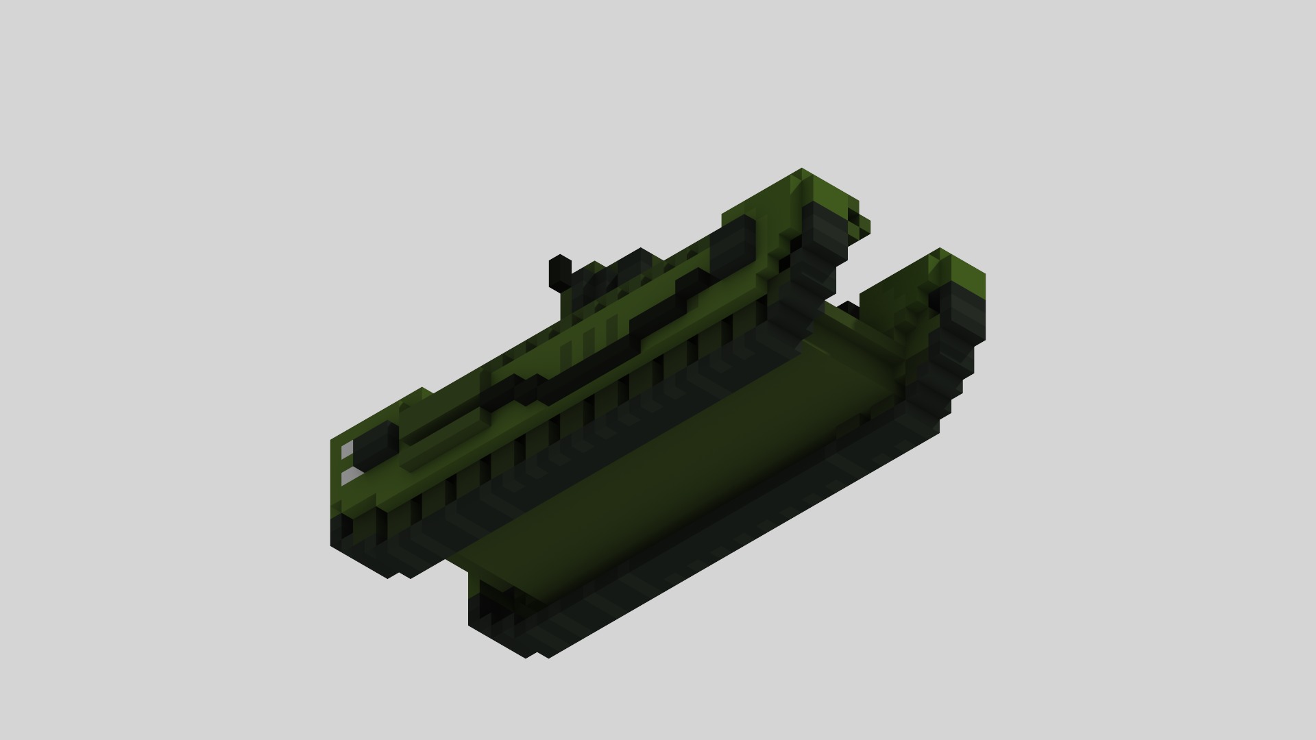 Churchill MK VII Tank Voxel Low-poly 3D model_6