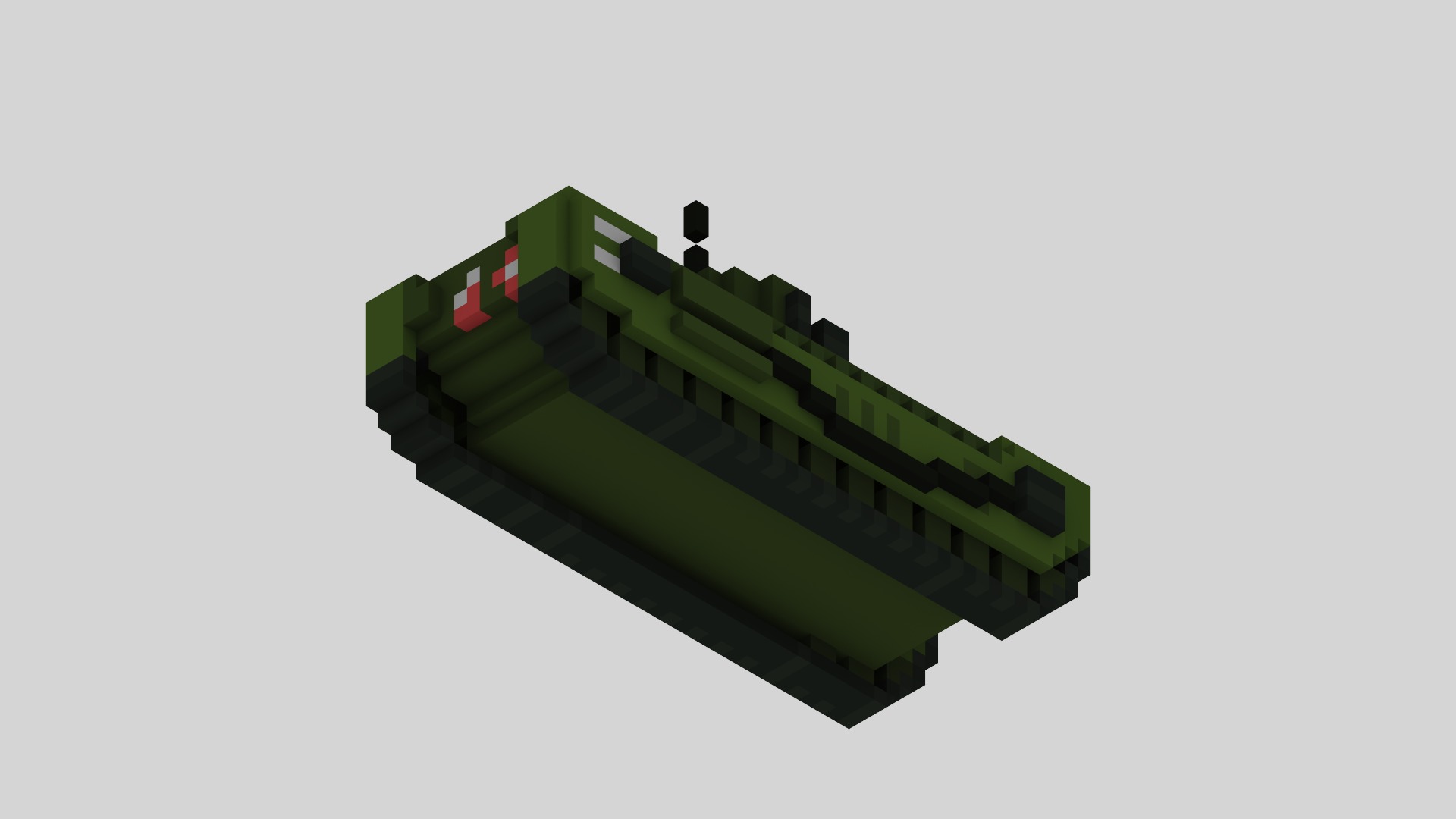 Churchill MK VII Tank Voxel Low-poly 3D model_9