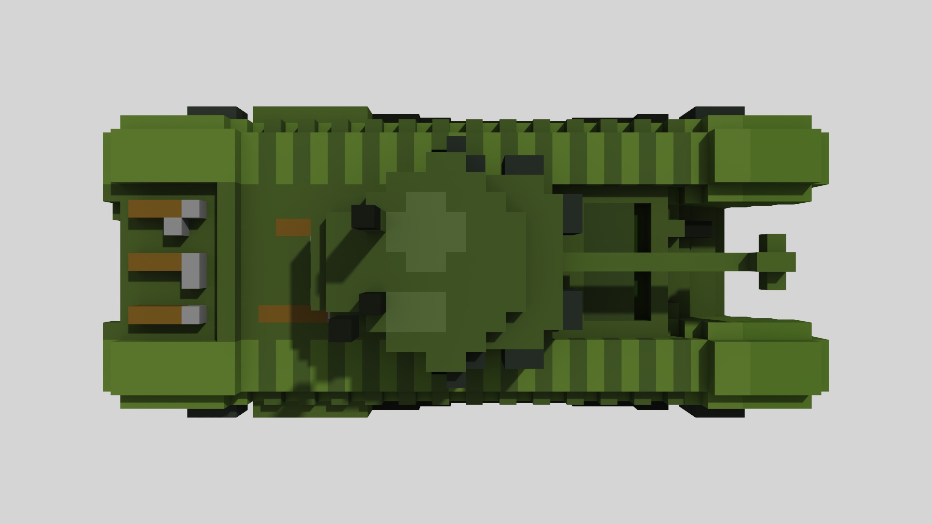Churchill MK VII Tank Voxel Low-poly 3D model_15