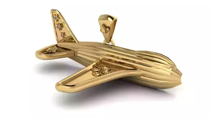 GOLD AEROPLANE PENDANT 3D PRINTABLE MODEL 3D print model