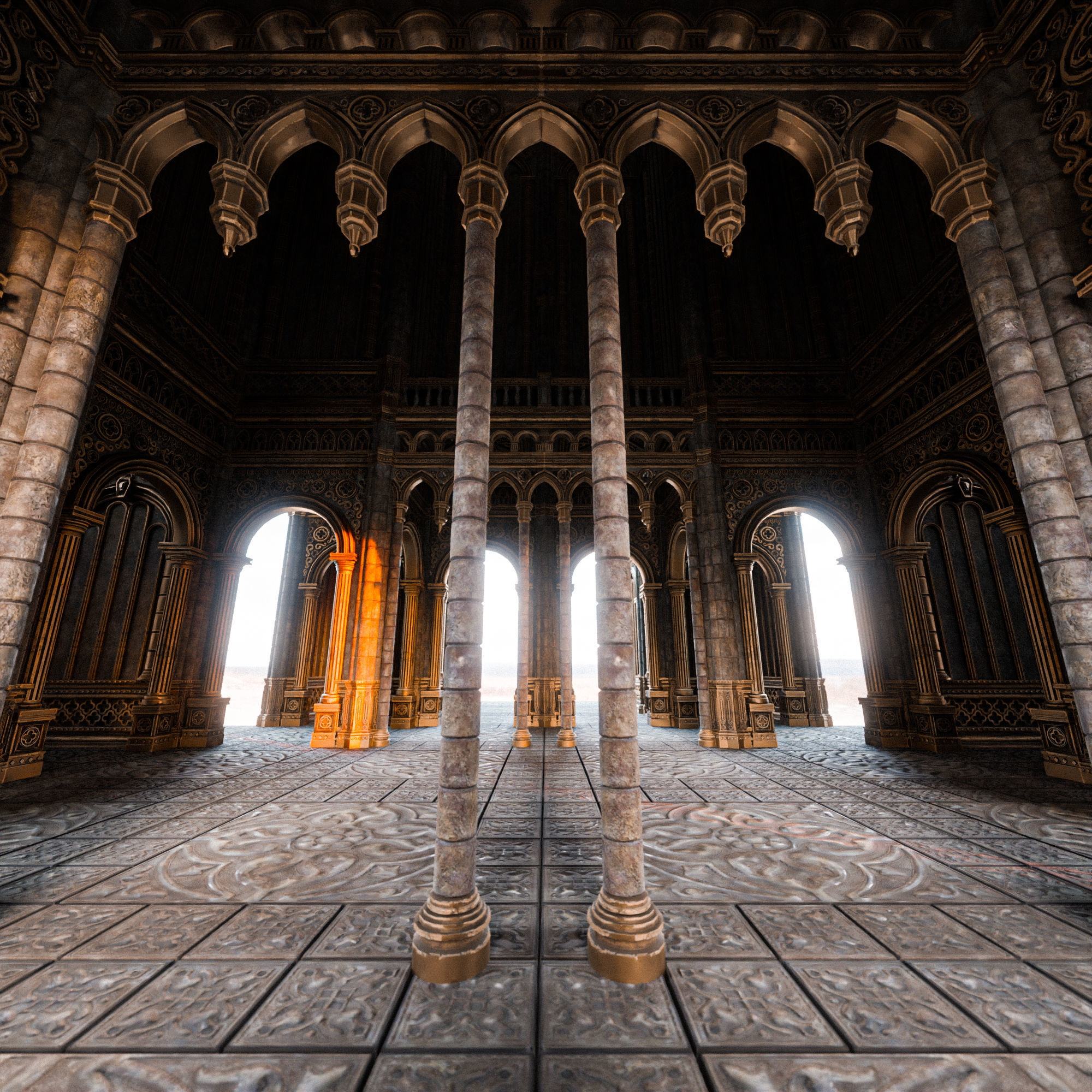 GOTHIC MODULAR BUILDING 9 Low-poly 3D model_3