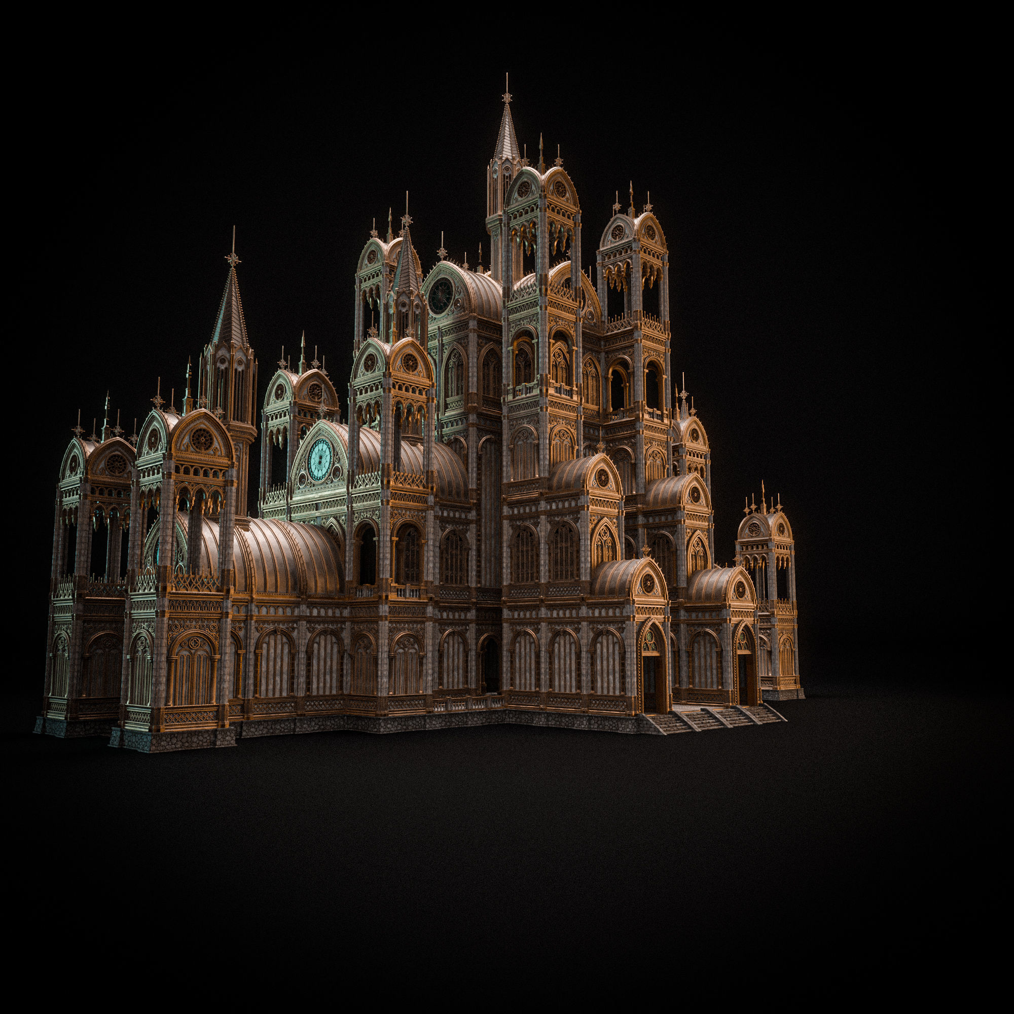 GOTHIC MODULAR BUILDING 9 Low-poly 3D model_12