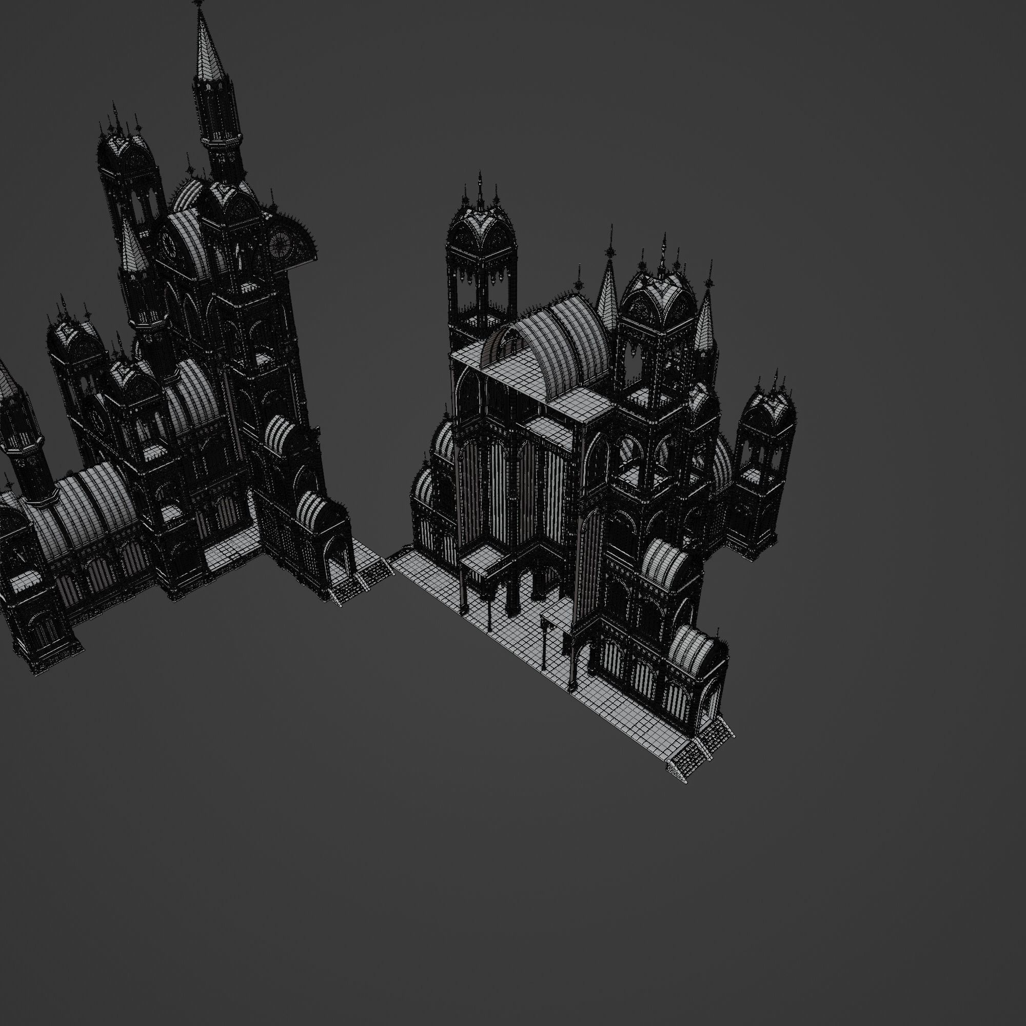 GOTHIC MODULAR BUILDING 9 Low-poly 3D model_18