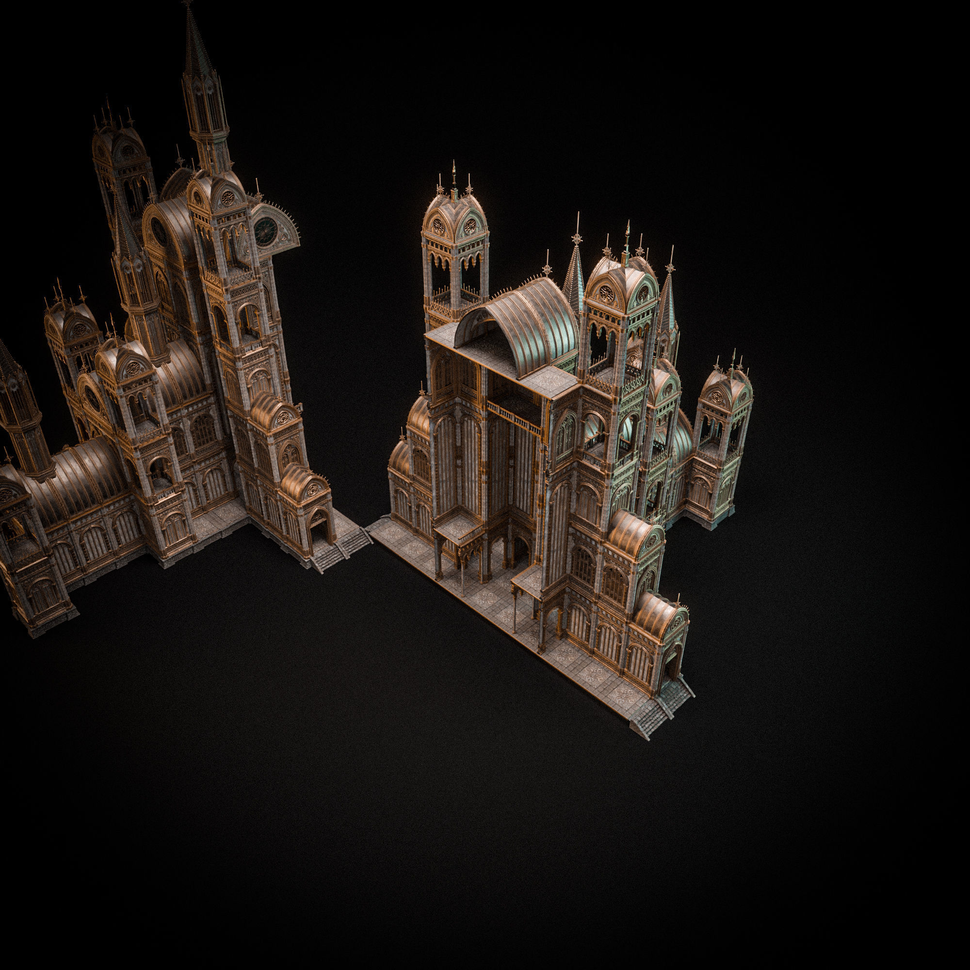 GOTHIC MODULAR BUILDING 9 Low-poly 3D model_14