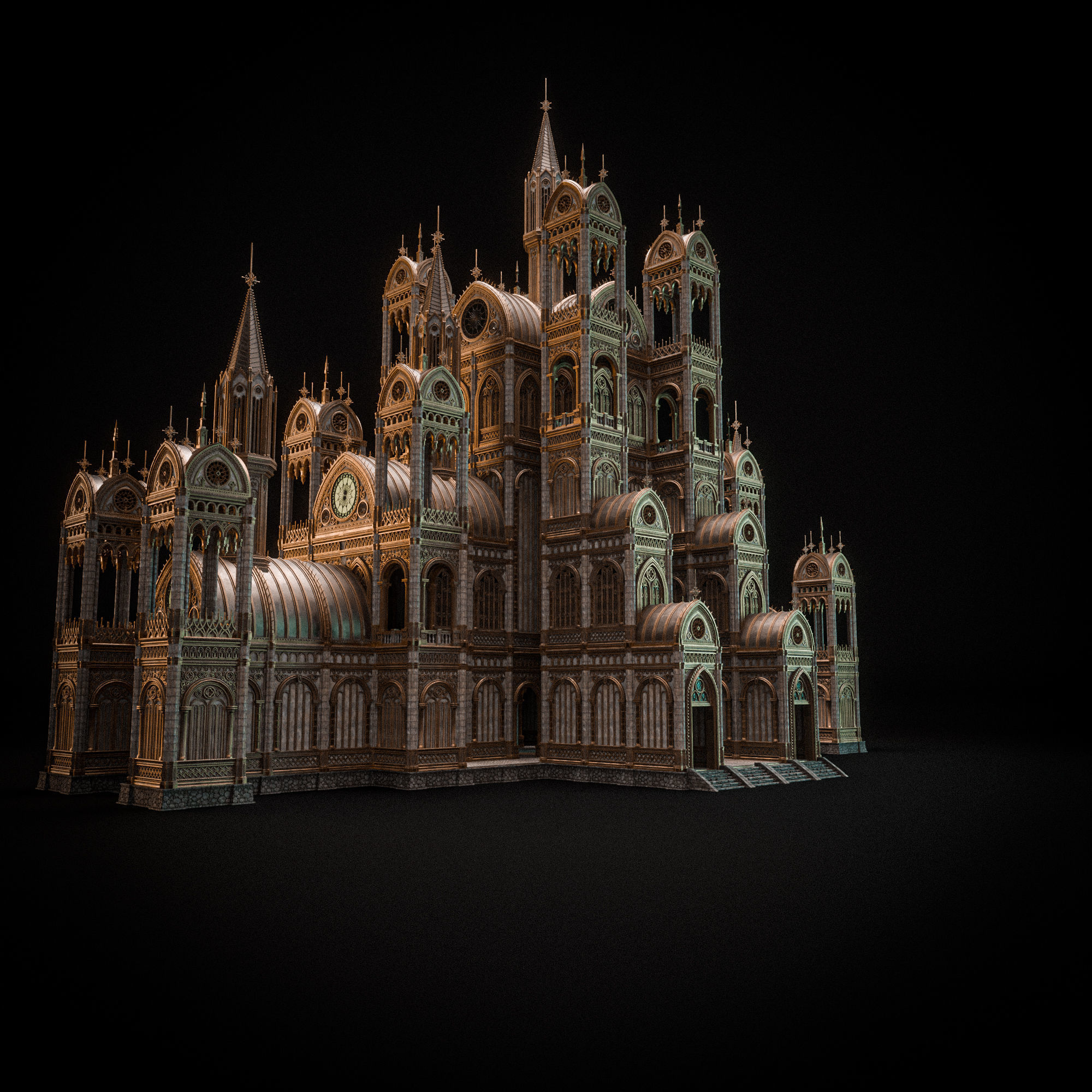 GOTHIC MODULAR BUILDING 9 Low-poly 3D model_8