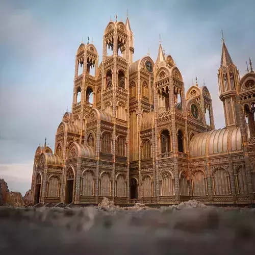 GOTHIC MODULAR BUILDING 9 Low-poly 3D model
